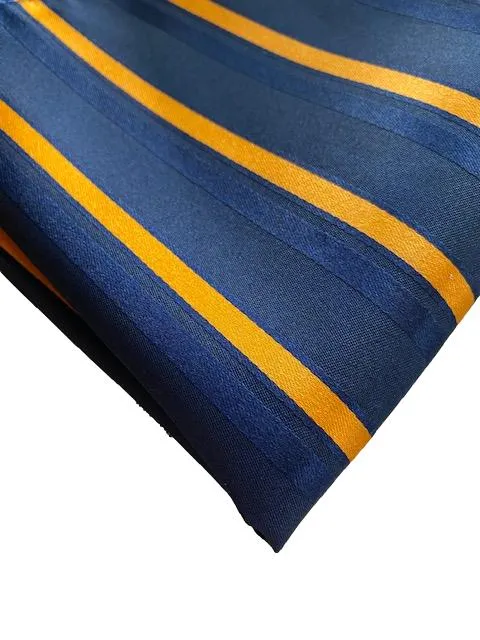 Navy & Orange Striped Pocket Square