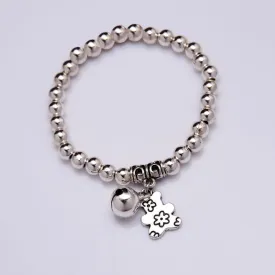 New Arrival Silver Plated Bracelet Wholesale Fashion Jewelry Bear Bell Charm Bracelet