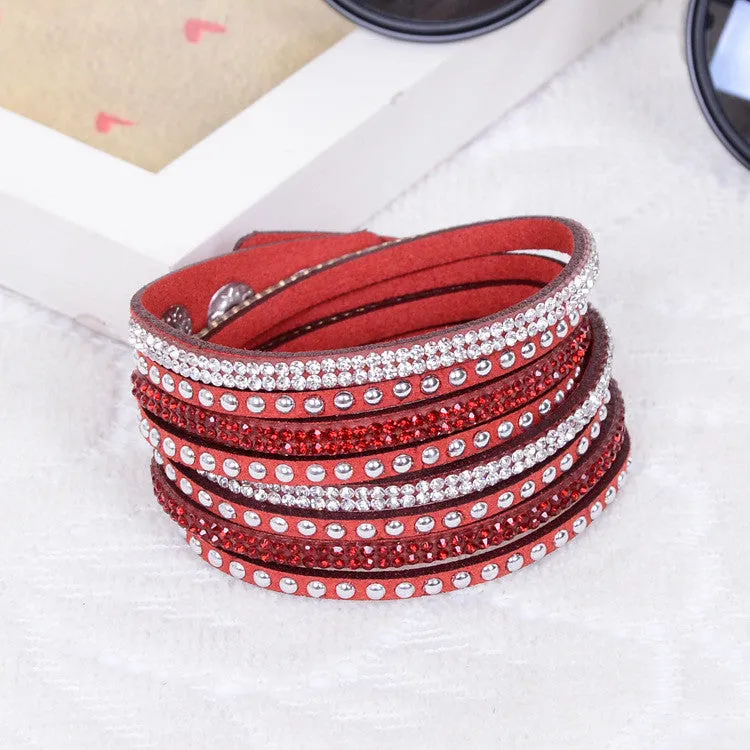 New Women's Red Fashion Leather Bracelets For women Christmas Gifts New Year