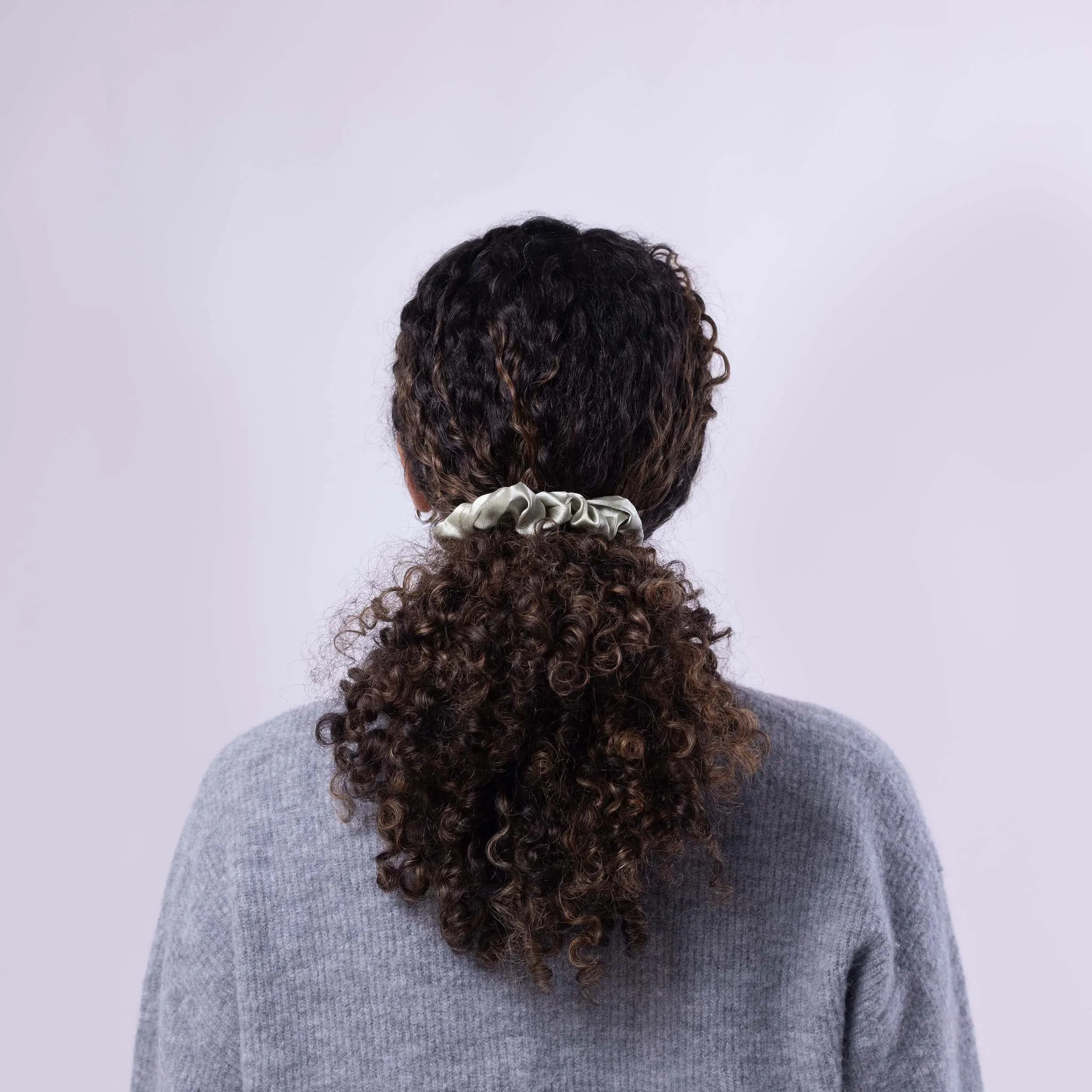 Only Curls Silk Scrunchies - Sage Green