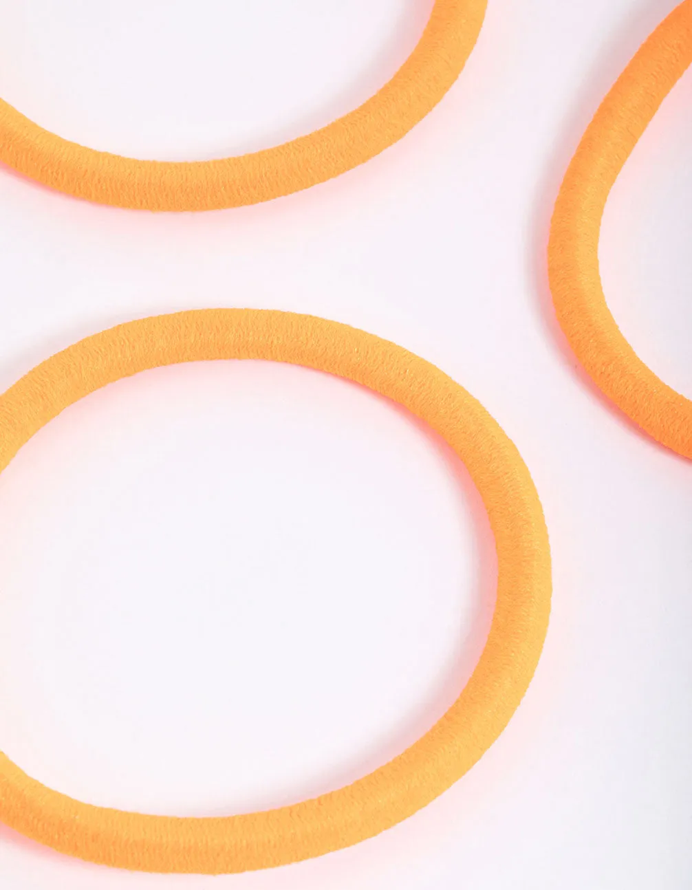 Orange Fabric Classic Hair Tie Pack