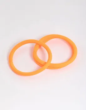 Orange Fabric Classic Hair Tie Pack