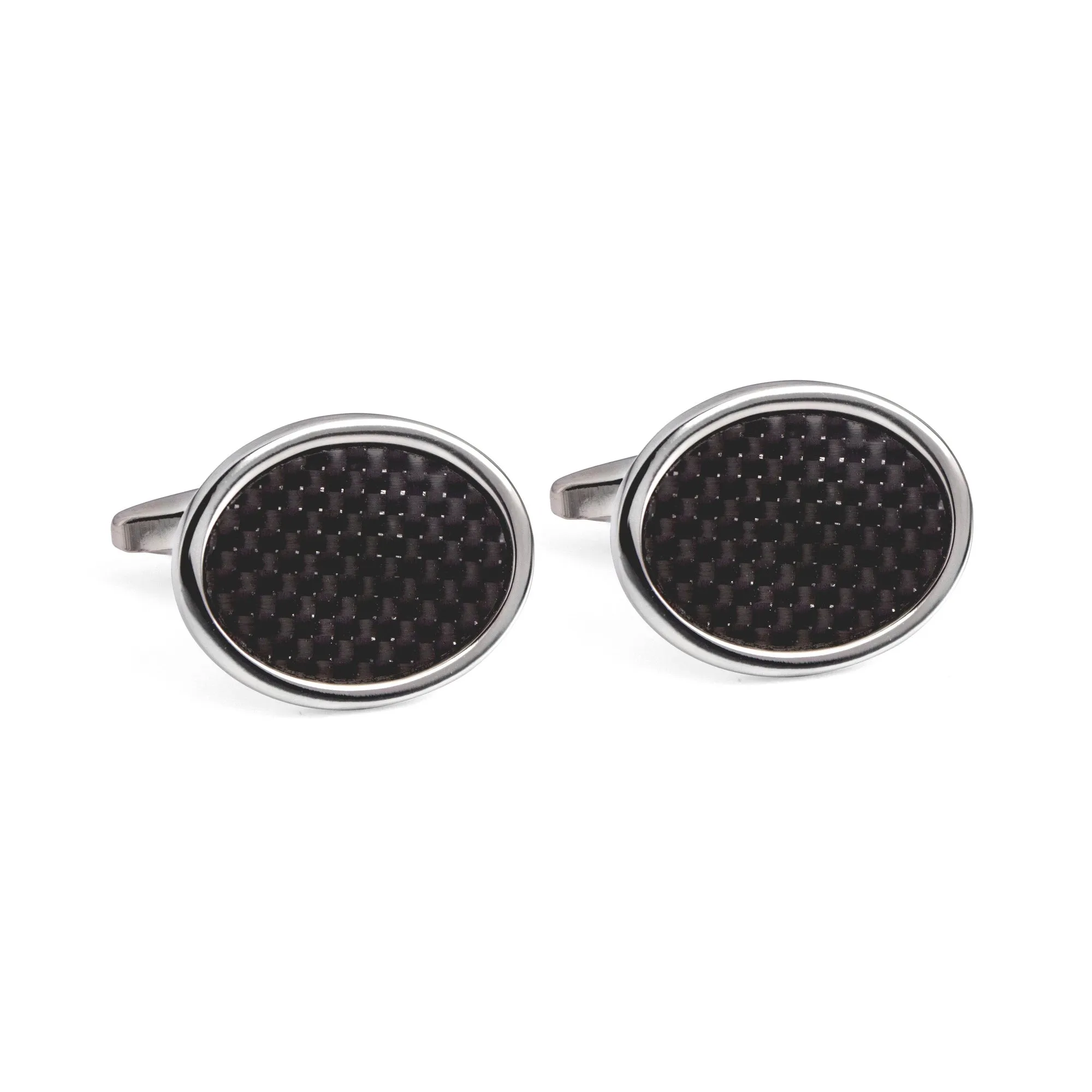 Oval Black Carbon Fibre Cufflinks Marzthomson Cufflink (Online Exclusive)