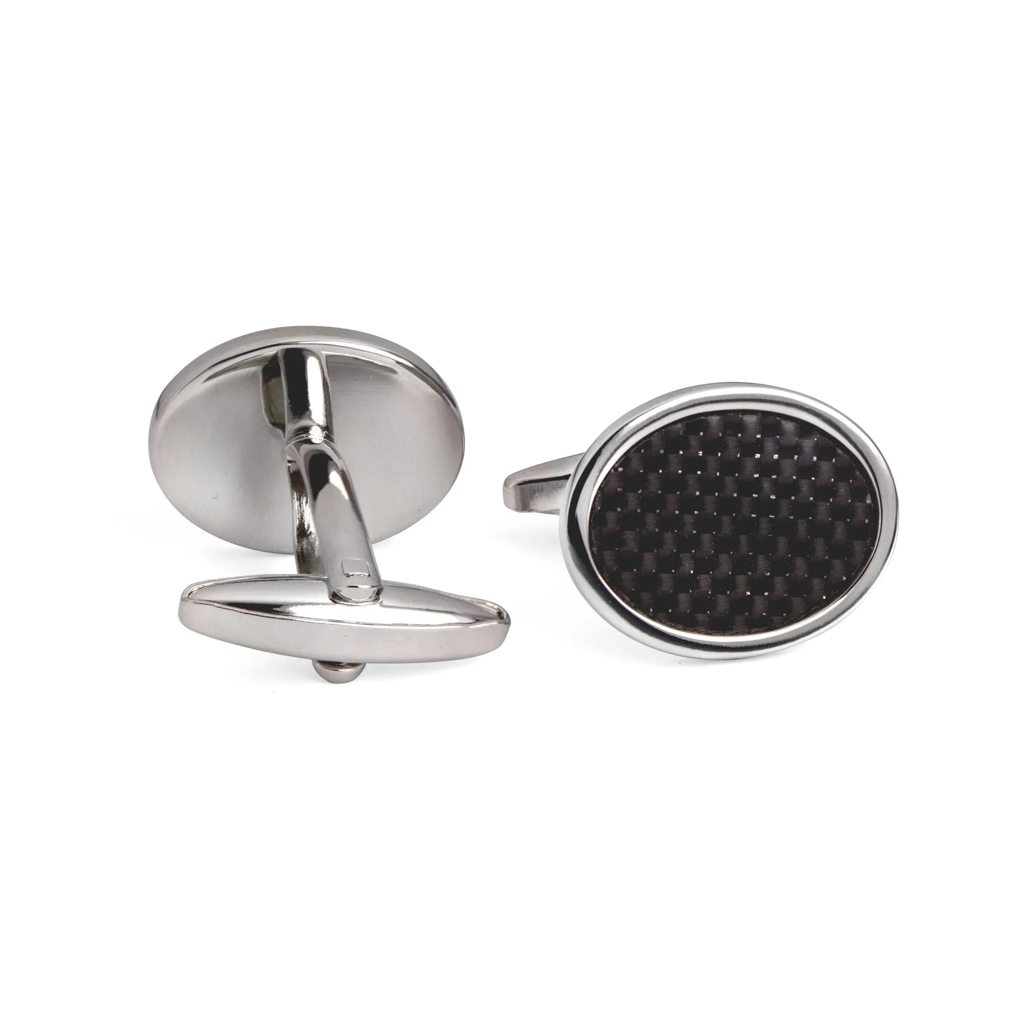 Oval Black Carbon Fibre Cufflinks Marzthomson Cufflink (Online Exclusive)