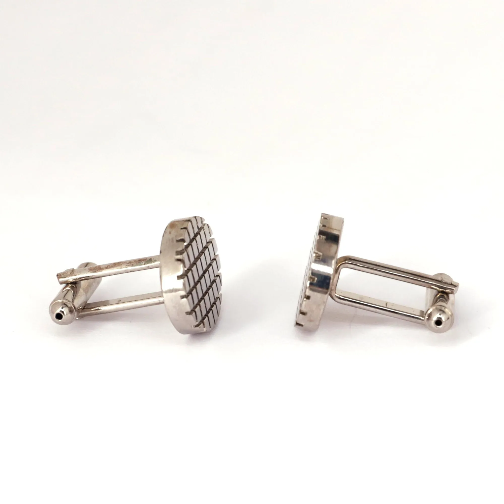 Oval Check Stainless Cufflinks (Online Exclusive)