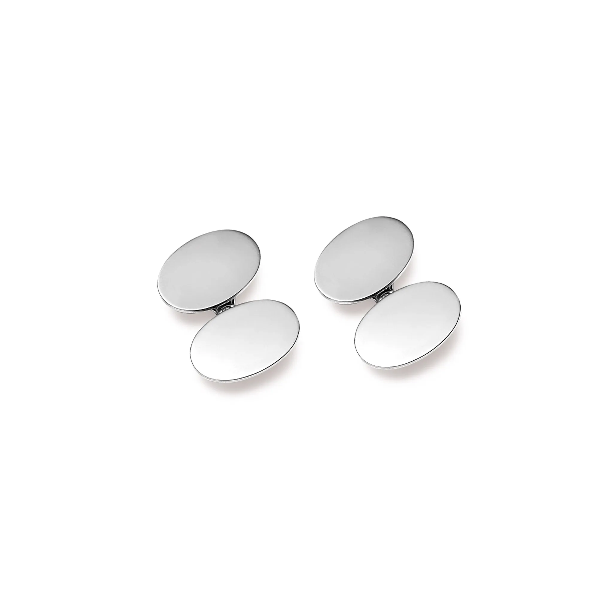 Oval Double Ended Cufflinks Silver