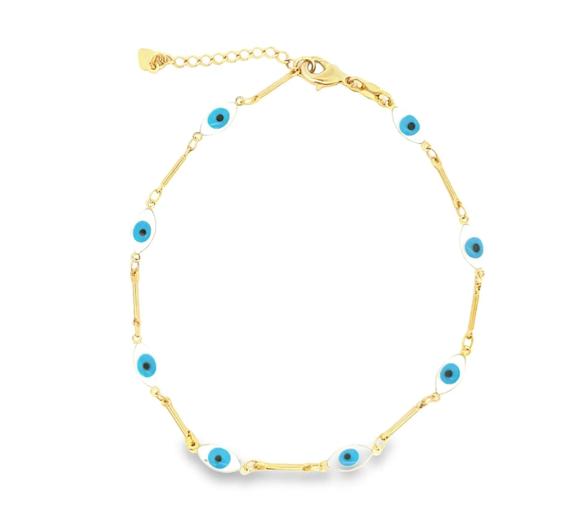 Oval Evil Eye Charm Anklet (E153)