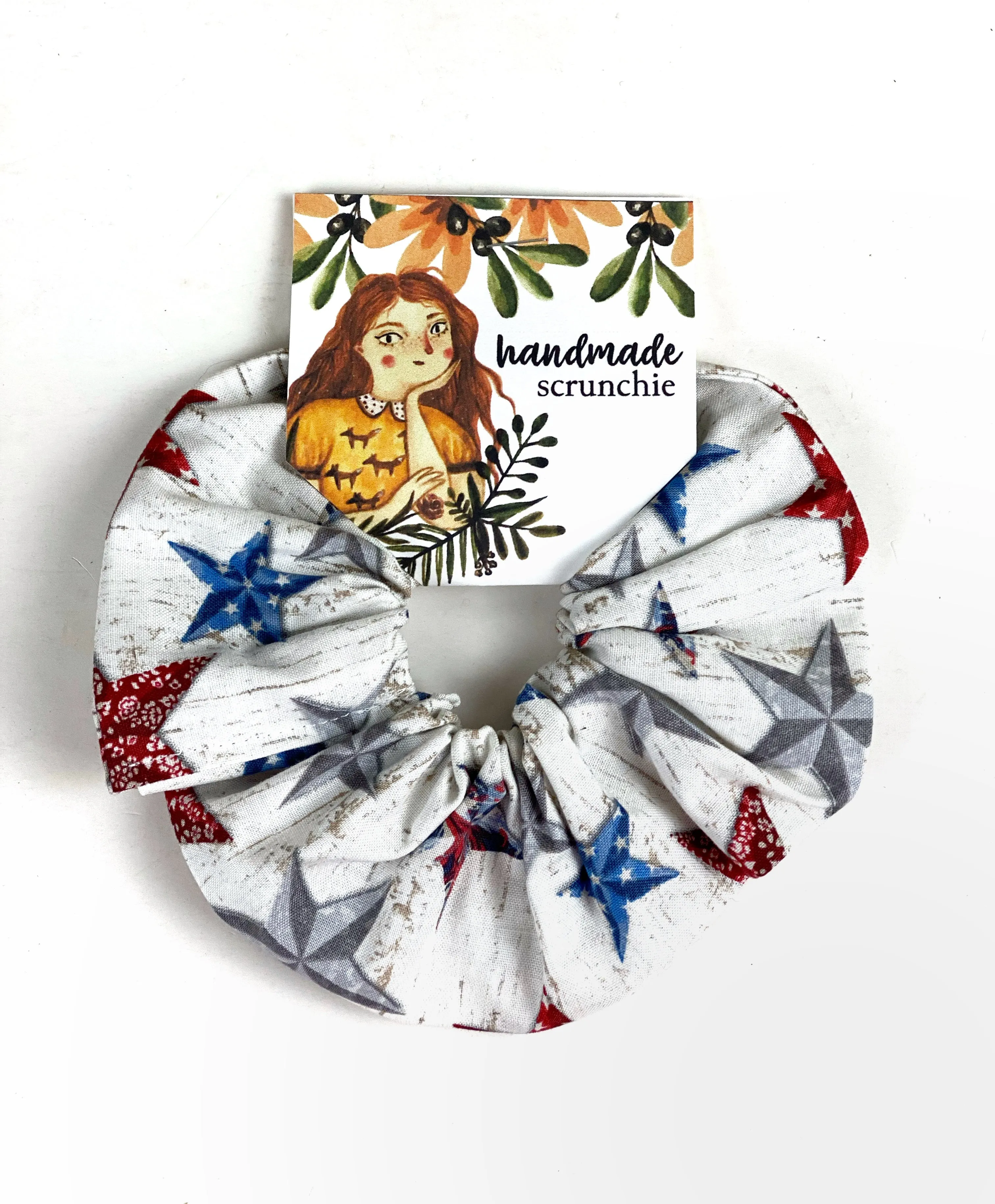 Oversized Extra Large Hair Scrunchie 100% Cotton Spring Prints Fabric Scrunchies, Ponytail Holder, Handmade Scrunchie