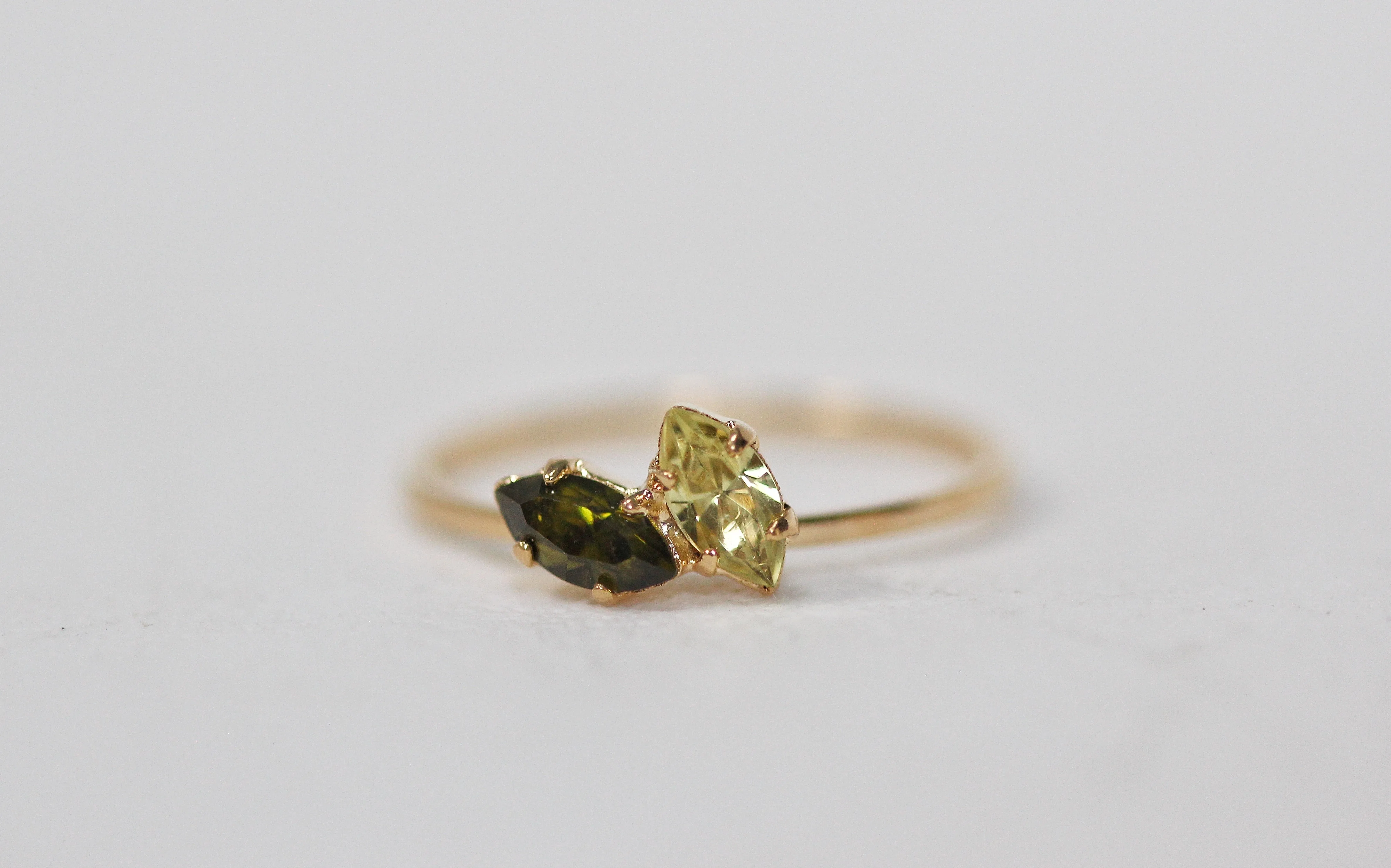 Preorder * Lime Marquise Crystals Ring