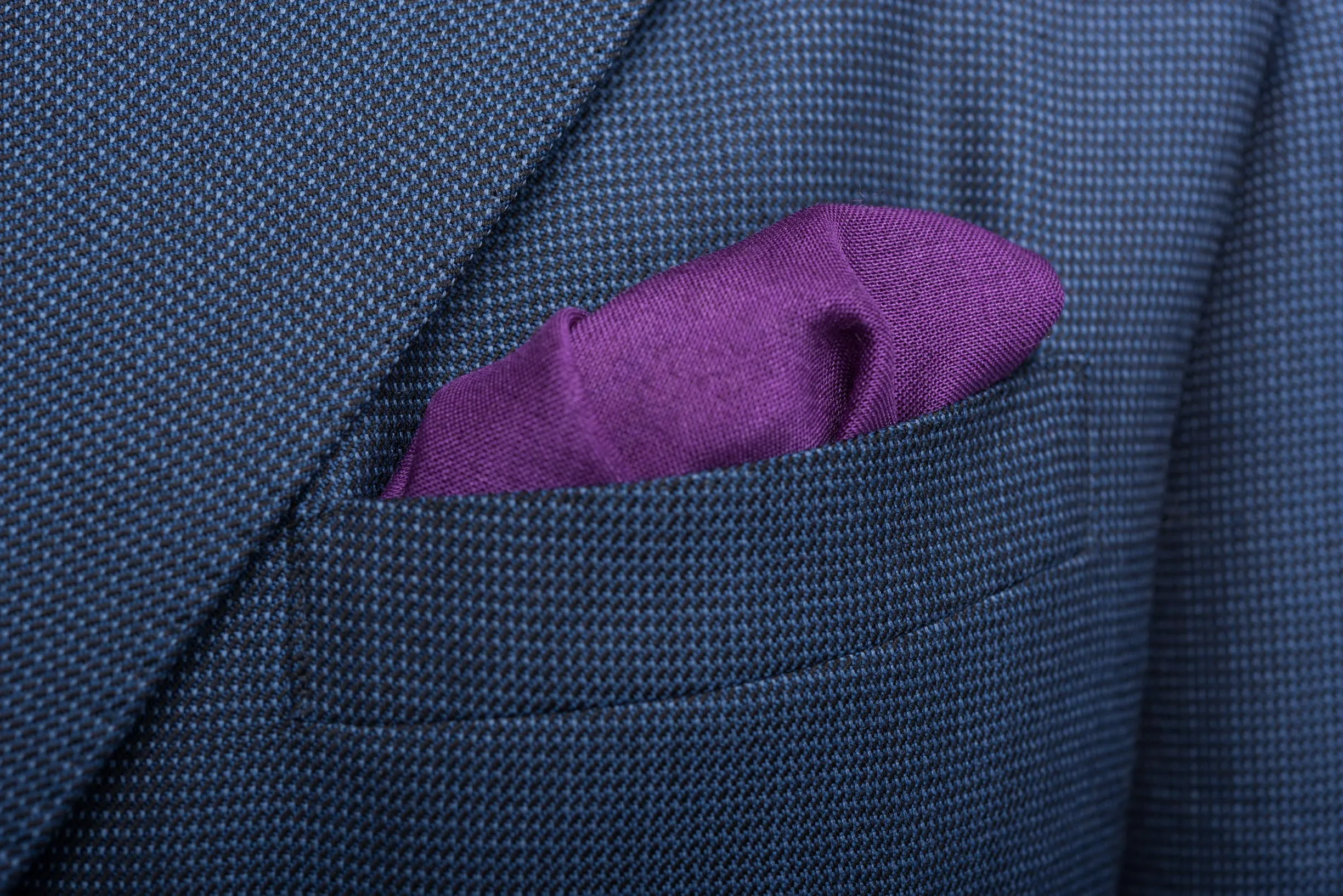 Purple & Orange Medallion Silk Wool Pocket Square