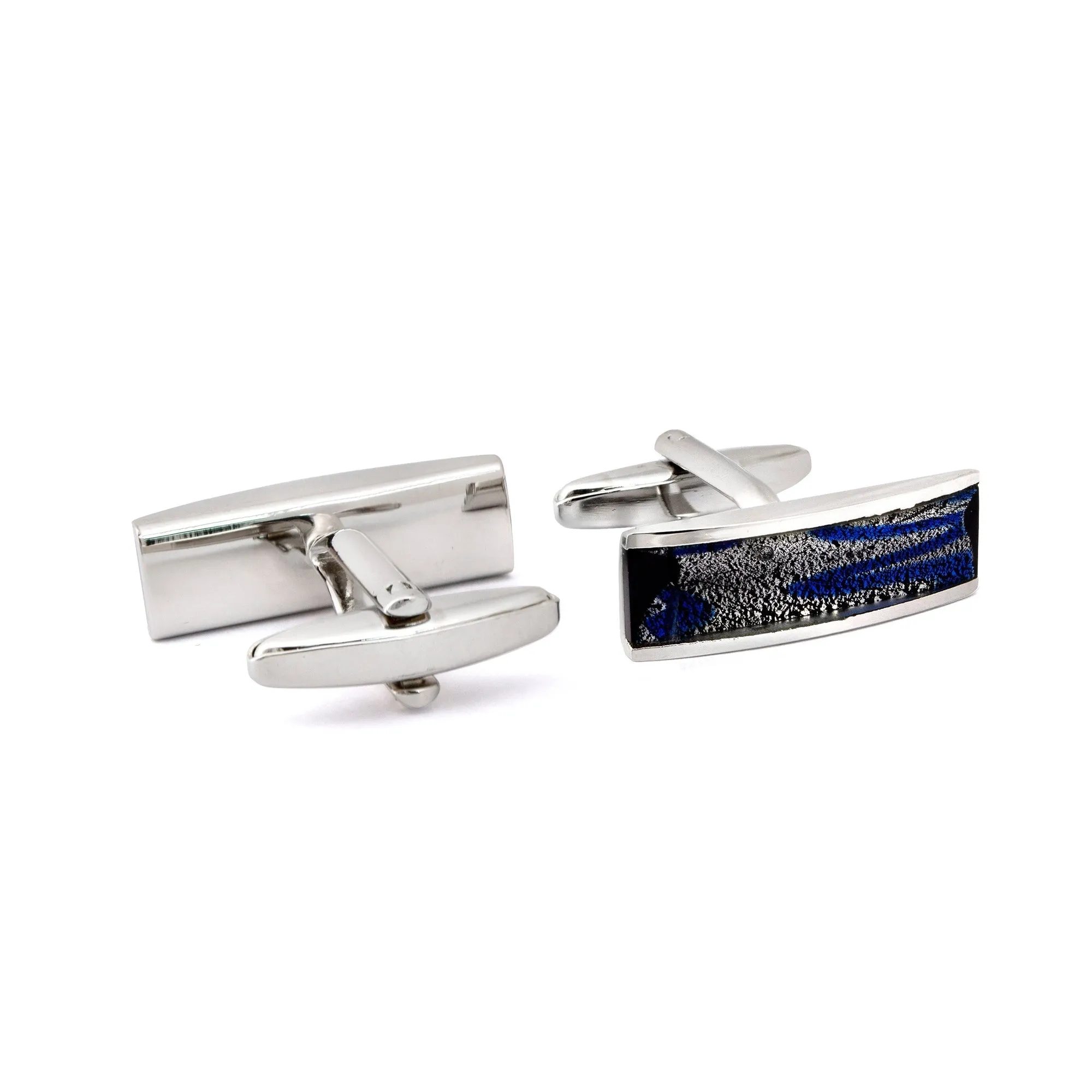 Rectangle Dichroic Fused Glass Cufflinks (Online Exclusive)