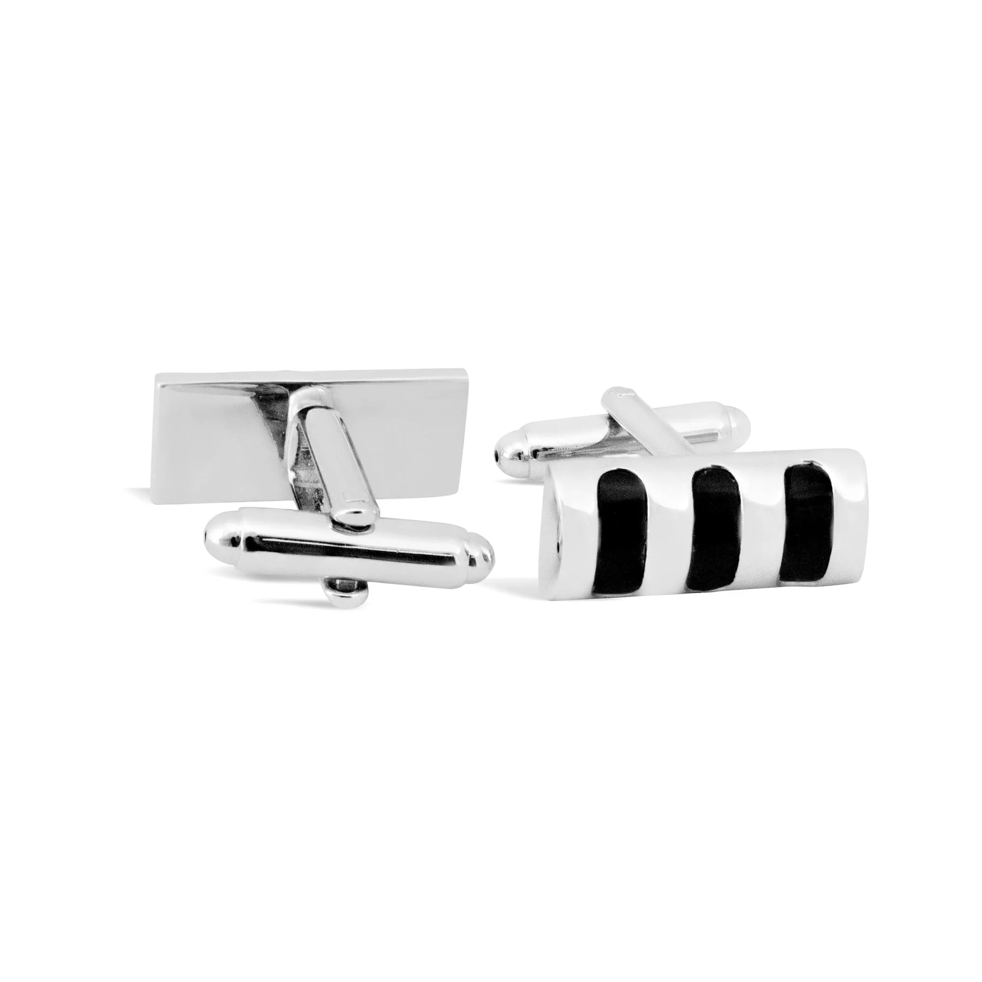 Rectangle Simple Triple Bar Cufflinks (Online Exclusive)