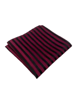 Red & Black Striped Silk Pocket Hanky