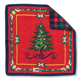 Red Christmas Tree Pocket Square - 5653