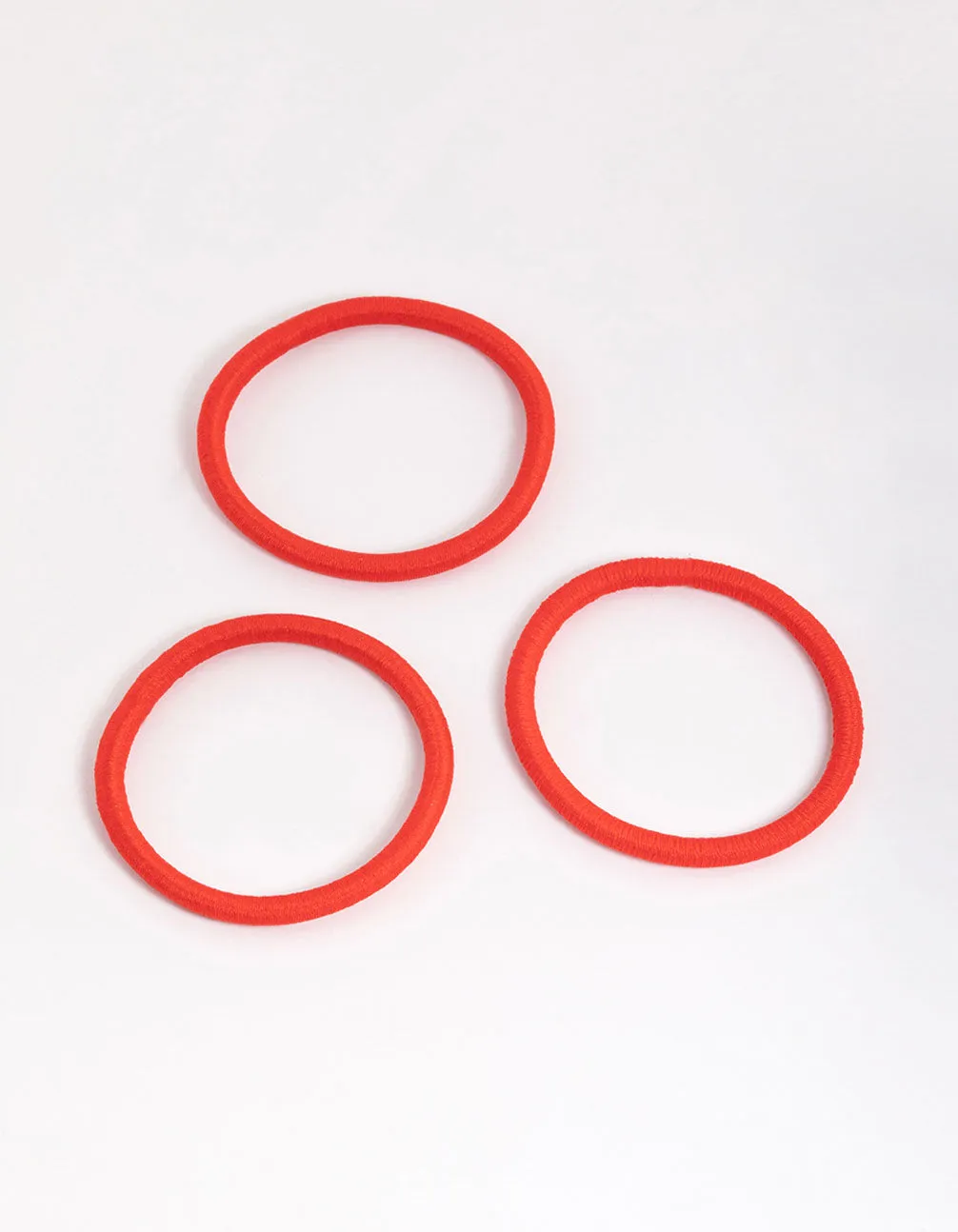 Red Fabric Classic Hair Tie Pack