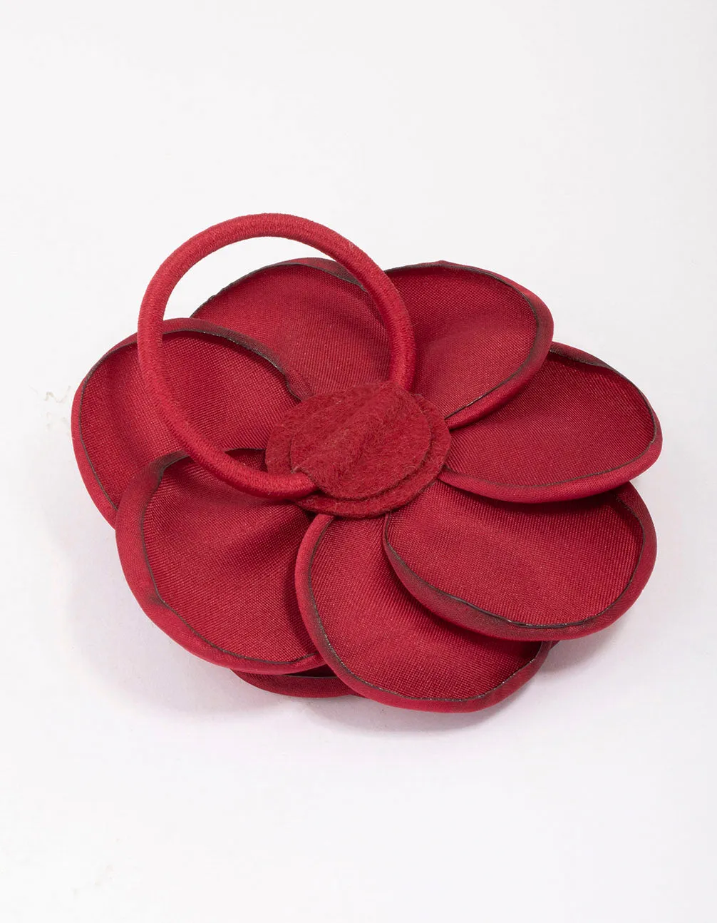 Red Rosette Hair Tie