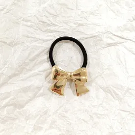 Ribbon Bow Metal Tug Gold Hair Ties JLTS0524