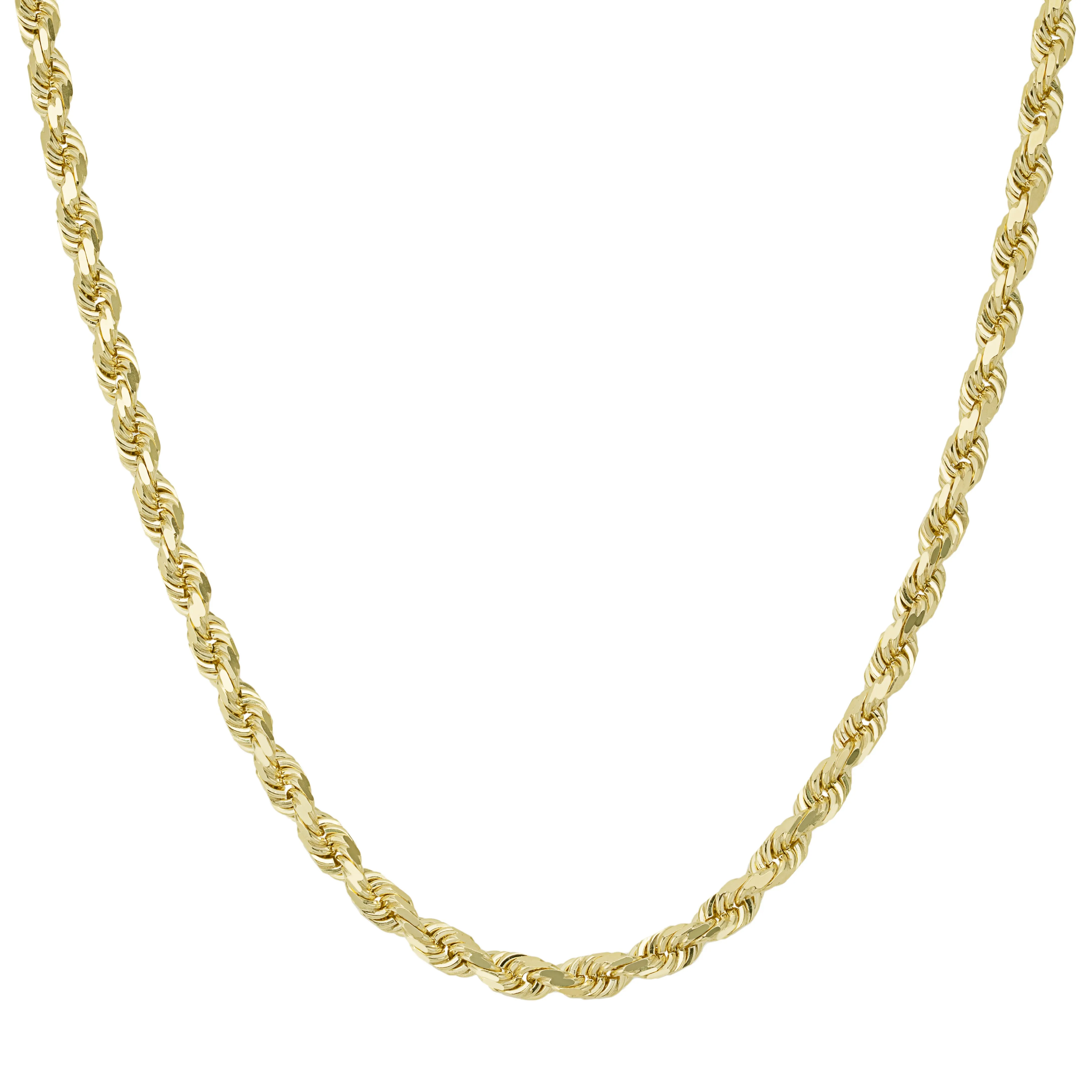 Rope Chain Necklace 14K Yellow Gold - Solid