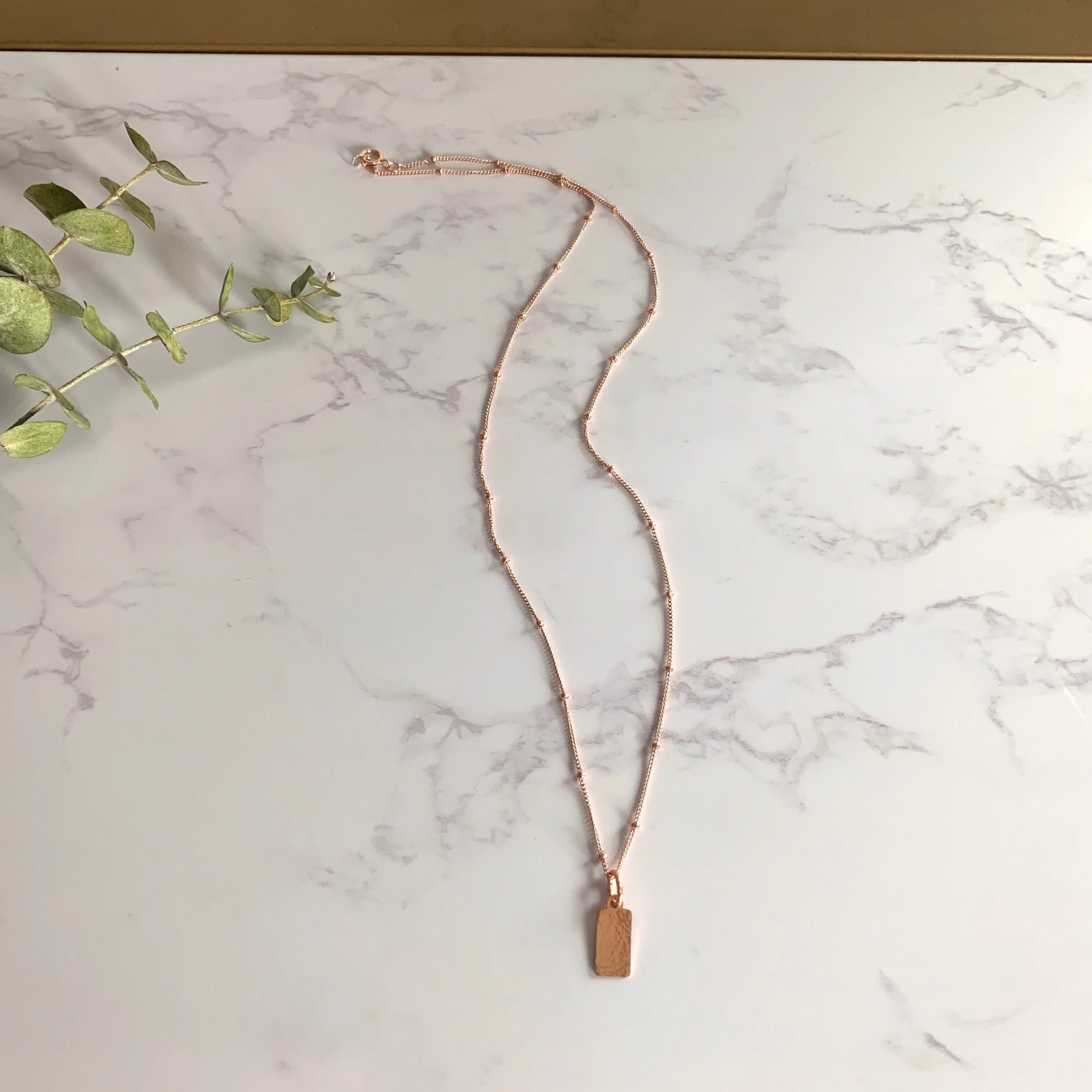 Rose Gold Tag Pendant