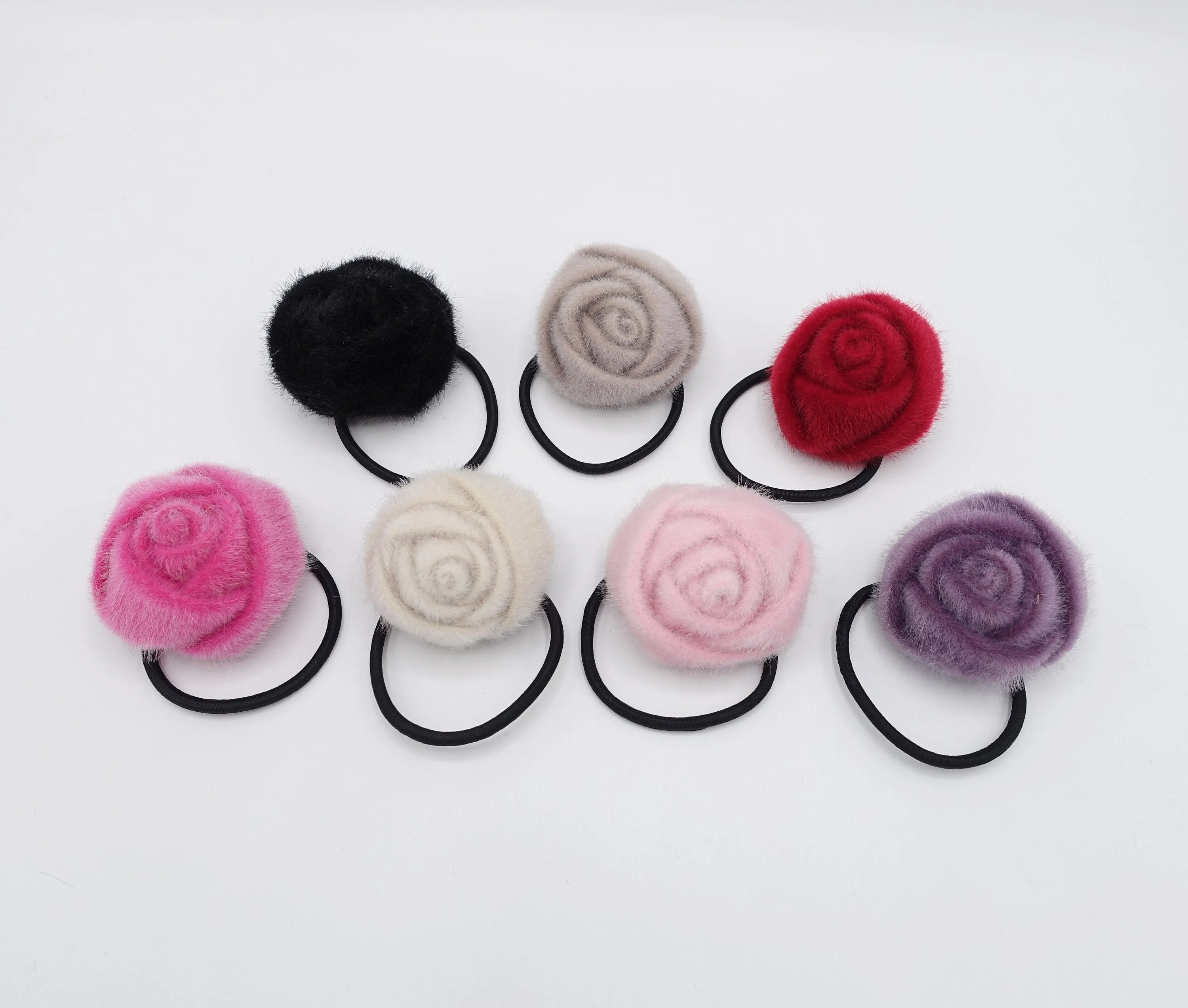 rose hair tie elastic ponytail holder