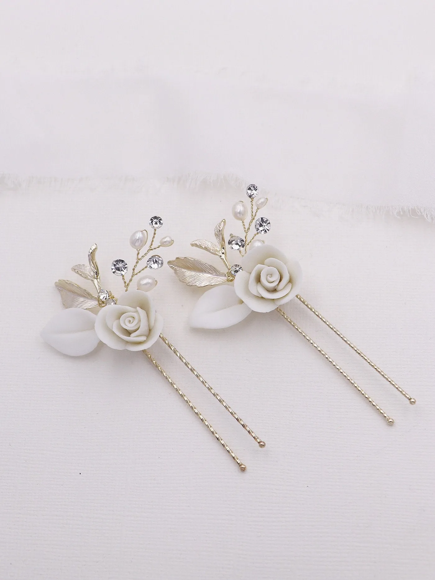 Rose Petals Flower Hairpin Set of 2