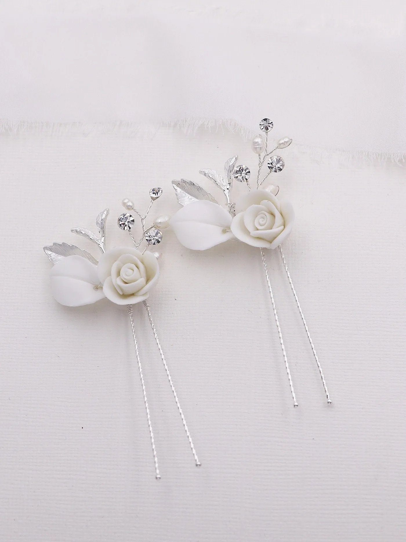 Rose Petals Flower Hairpin Set of 2