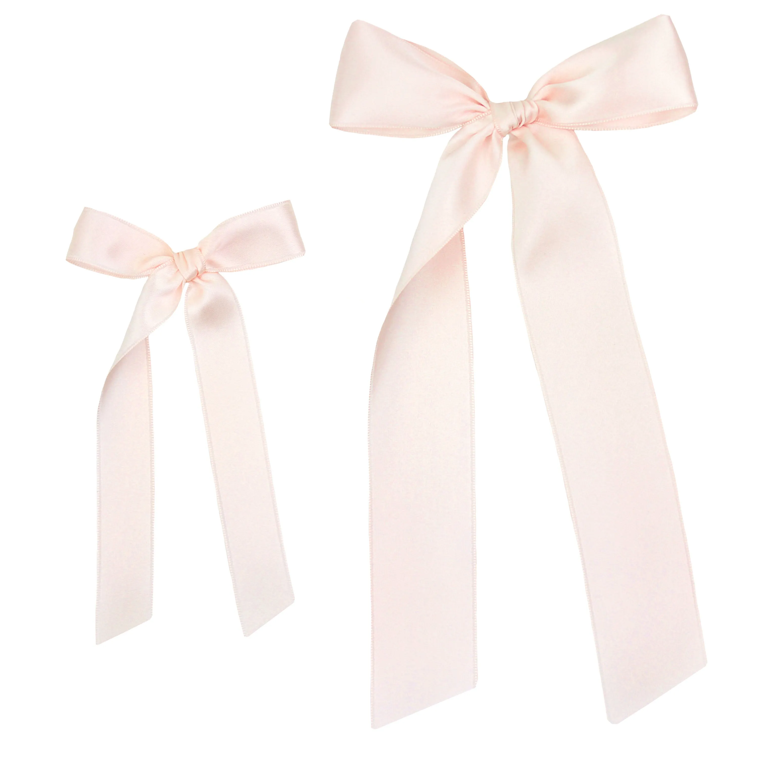 Satin Bow - Blush Sash Clip