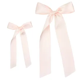 Satin Bow - Blush Sash Clip