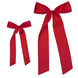 Satin Bow - Ruby Sash Clip