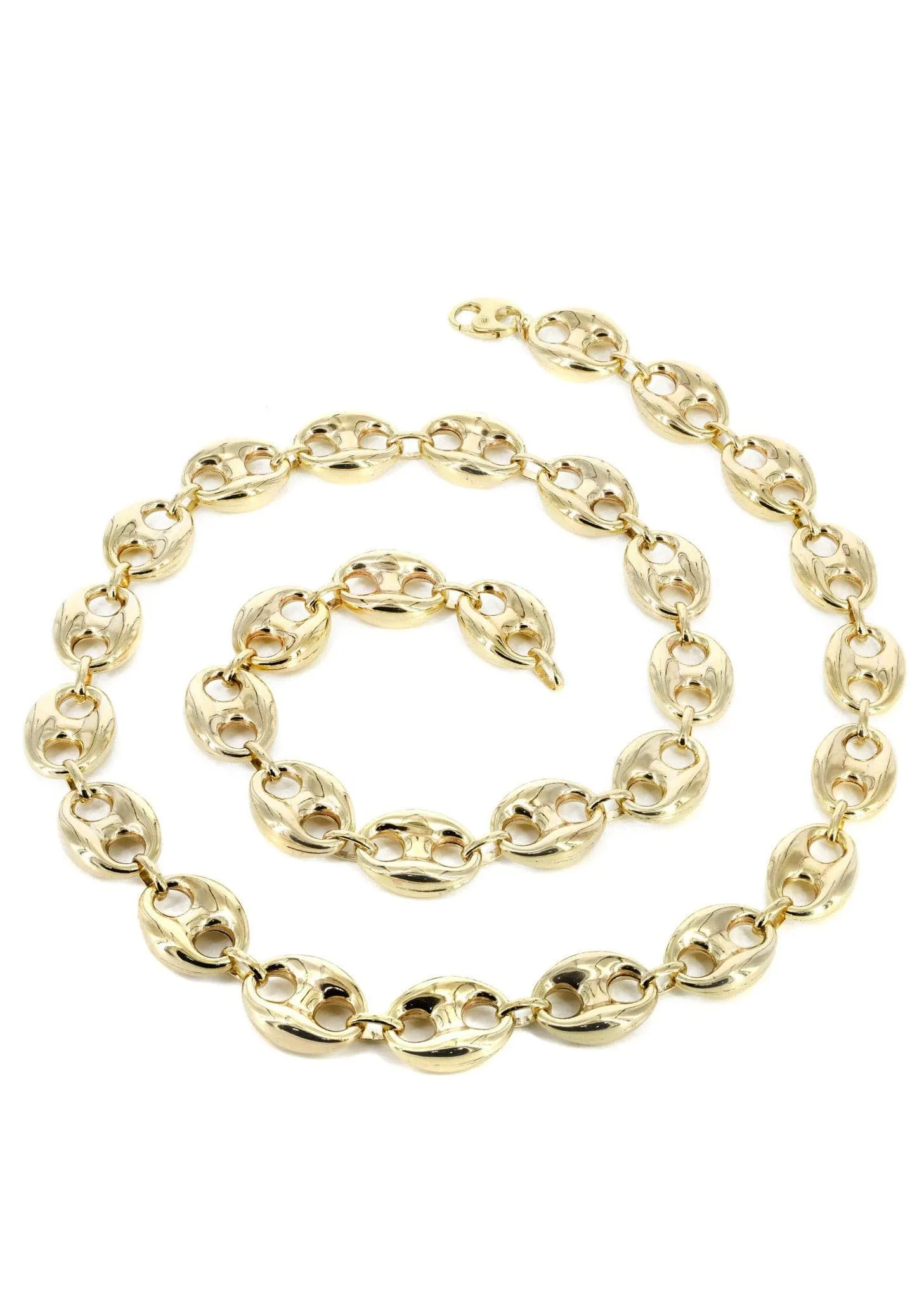 Semi Solid Puff Chain 14K Gold