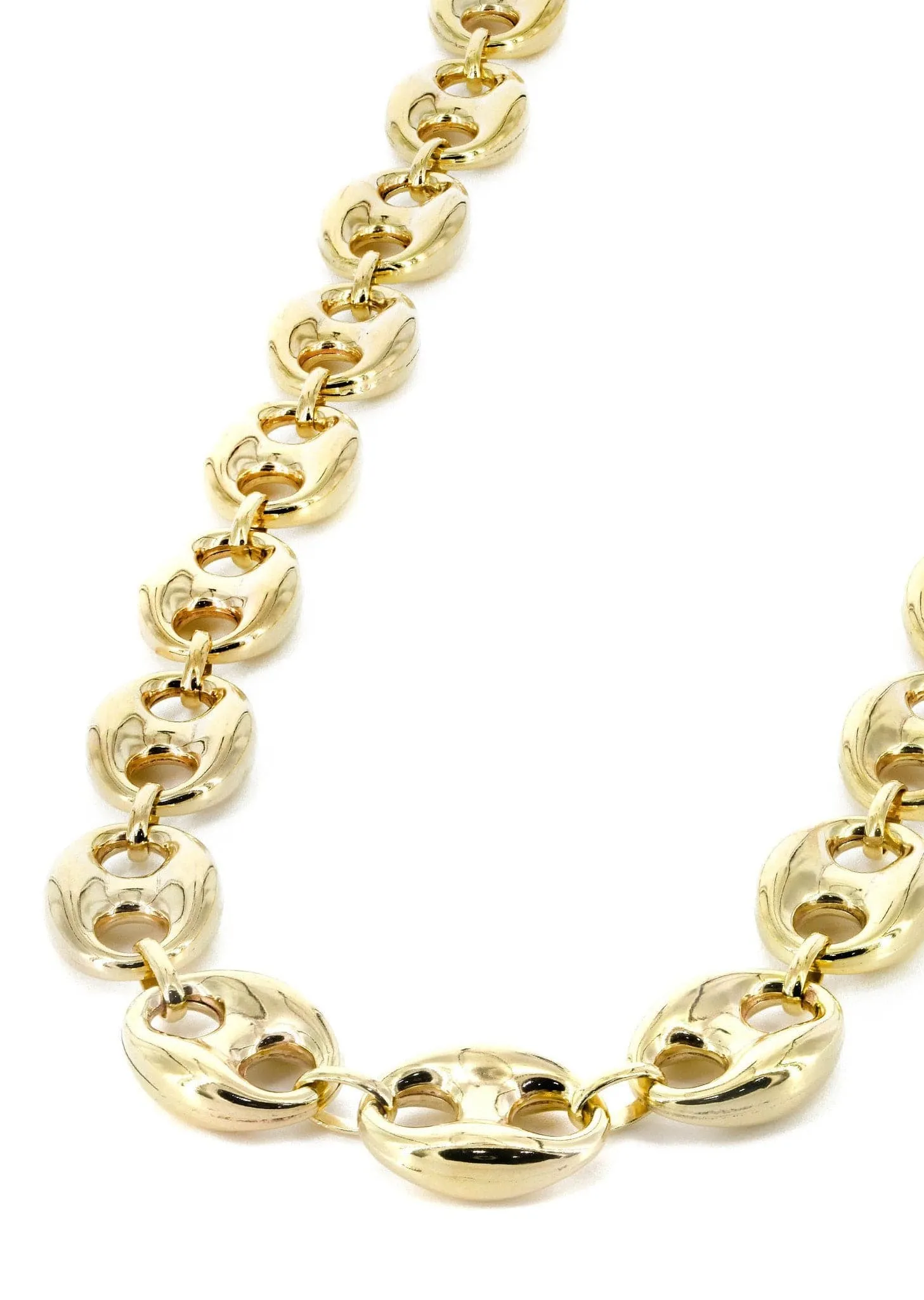 Semi Solid Puff Chain 14K Gold