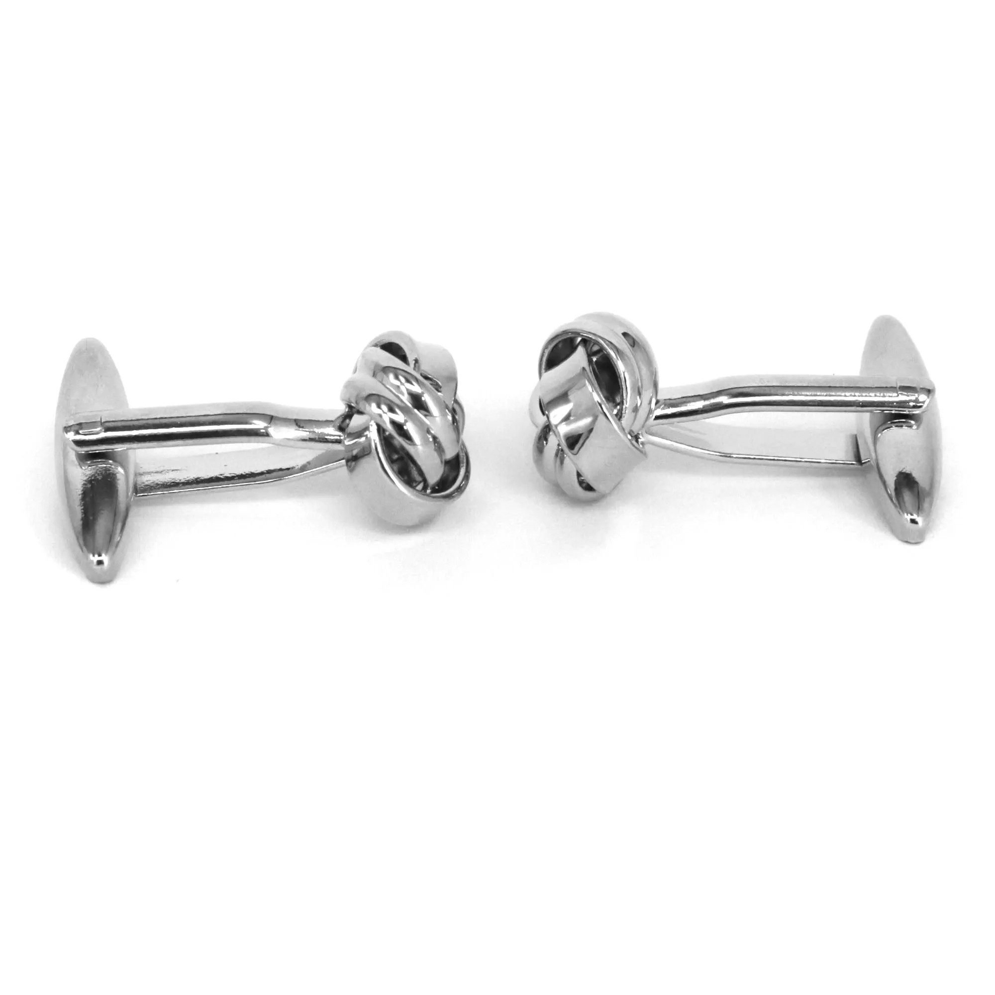 Silk Knot in Silver Cufflink - 2wires- Small