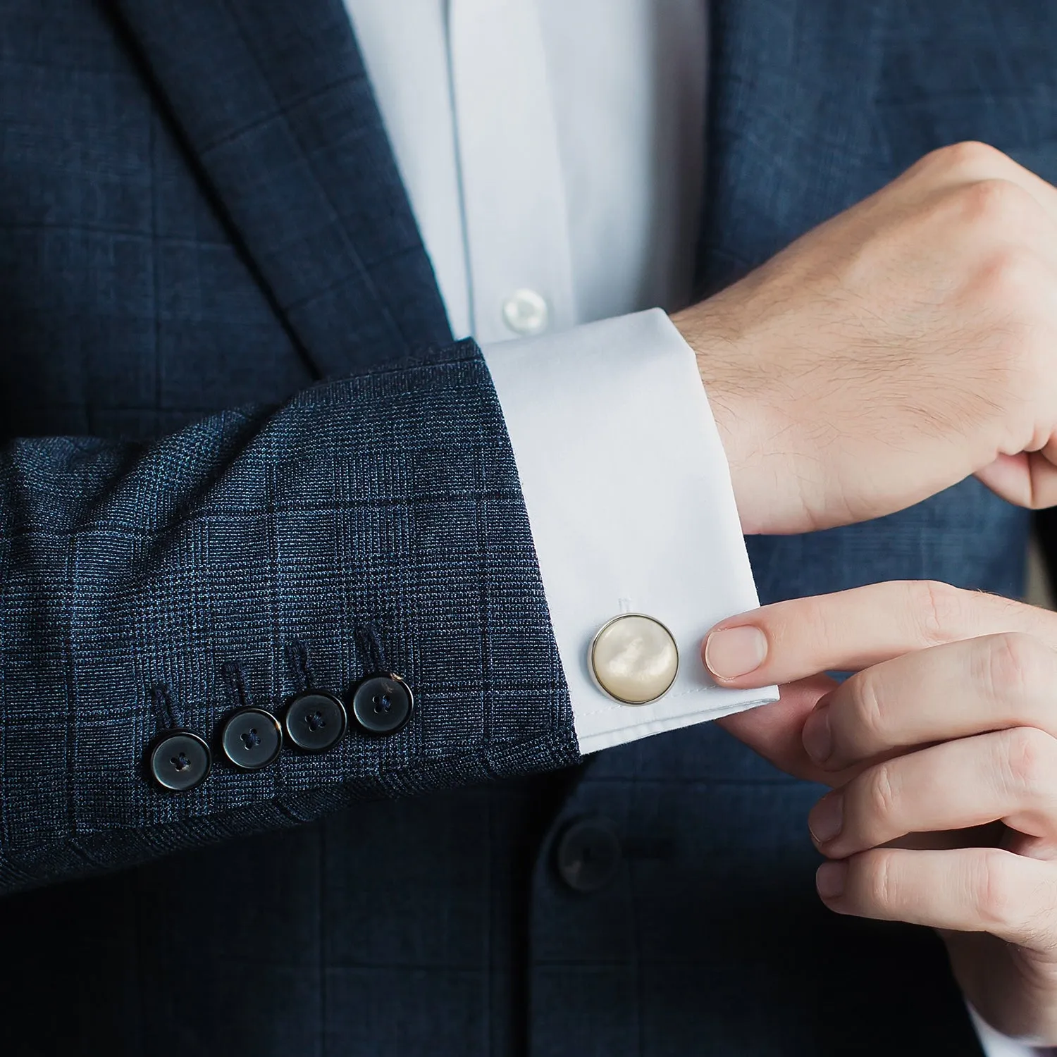 Silver and Mother of Pearl Cufflinks