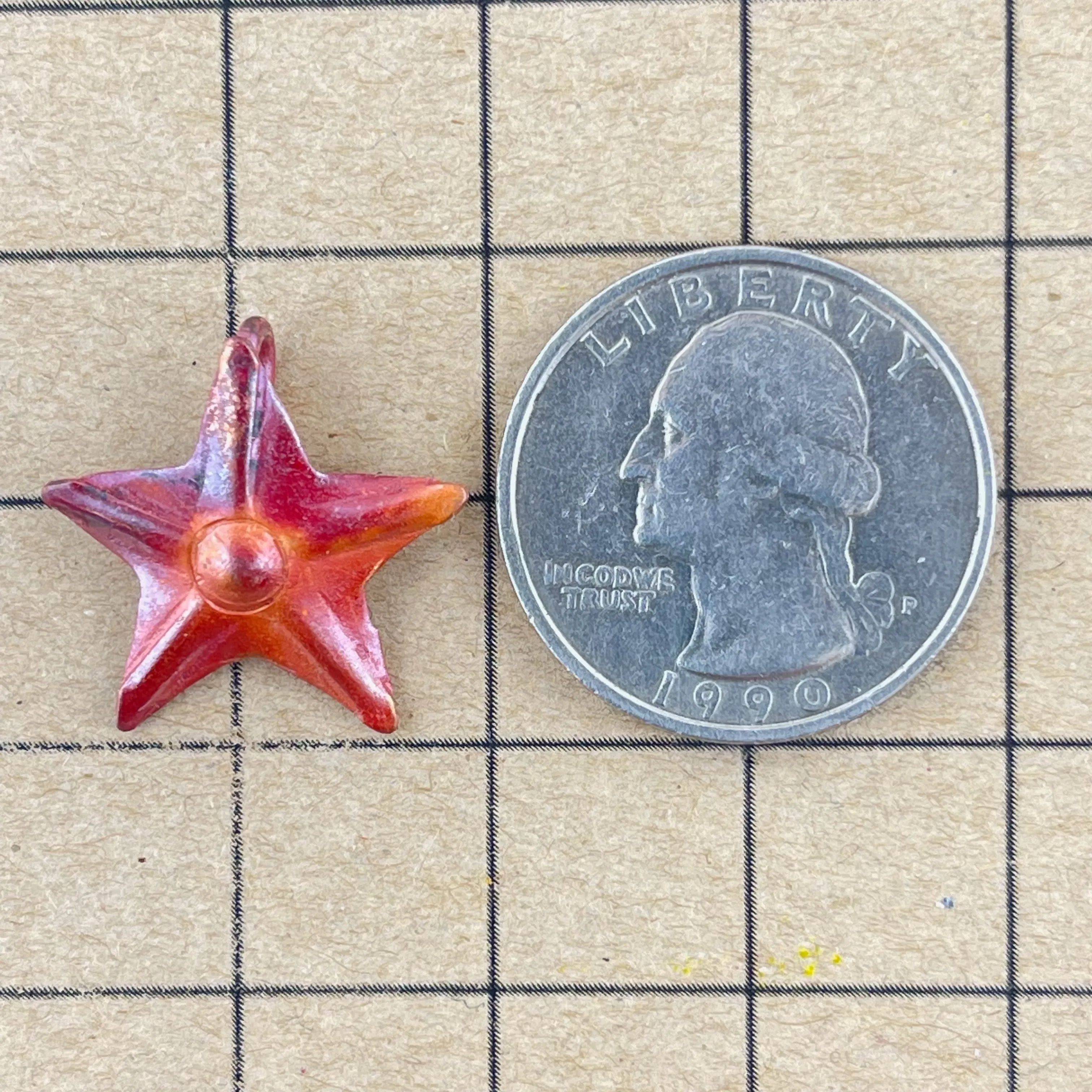 Small Copper Star Charm w/ Bail on Back