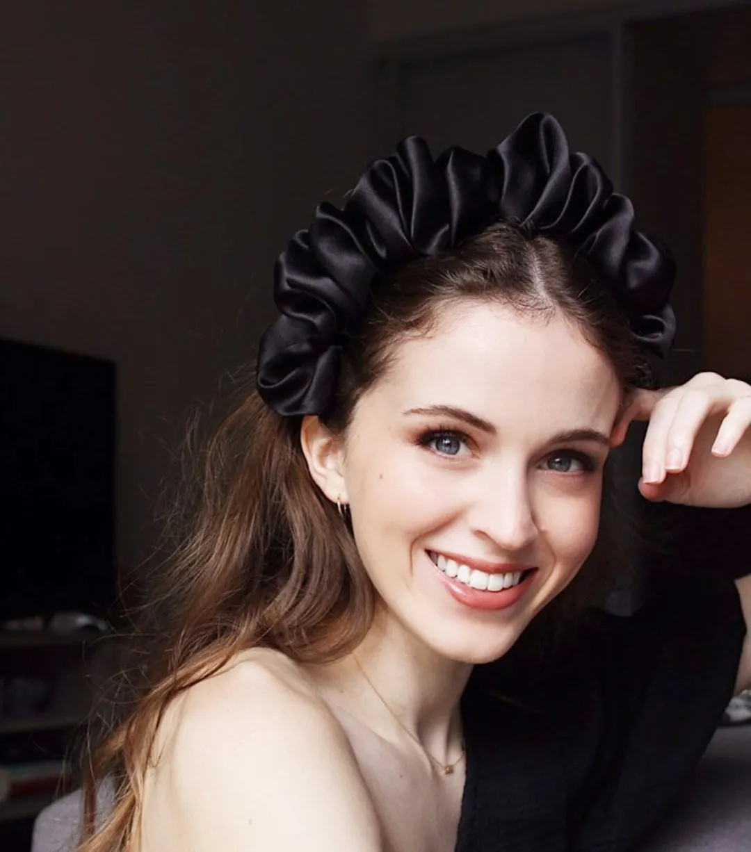 solid satin volume wave headband