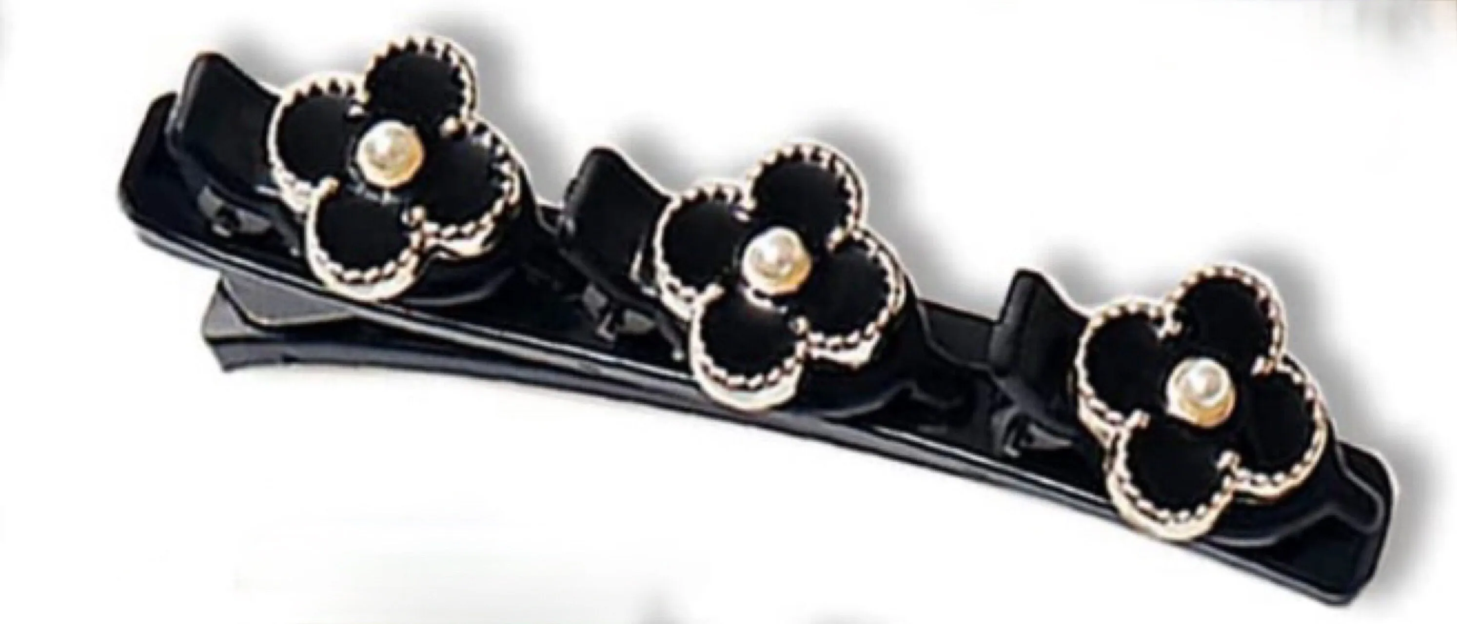 Sparkling Crystal Stone Braided Hair Clips for women Rhinestone & Pearl  Chopped Hairpin Triple Multi Clip