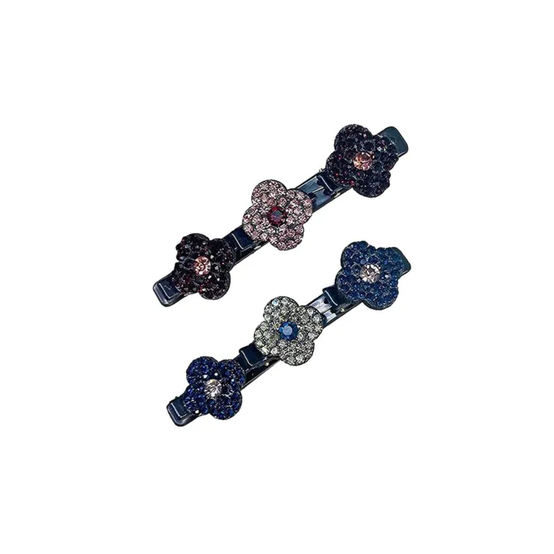 Sparkling Crystal Stone Braided Hair Clips Satin Rhinestone Fabric Hair Bands AU