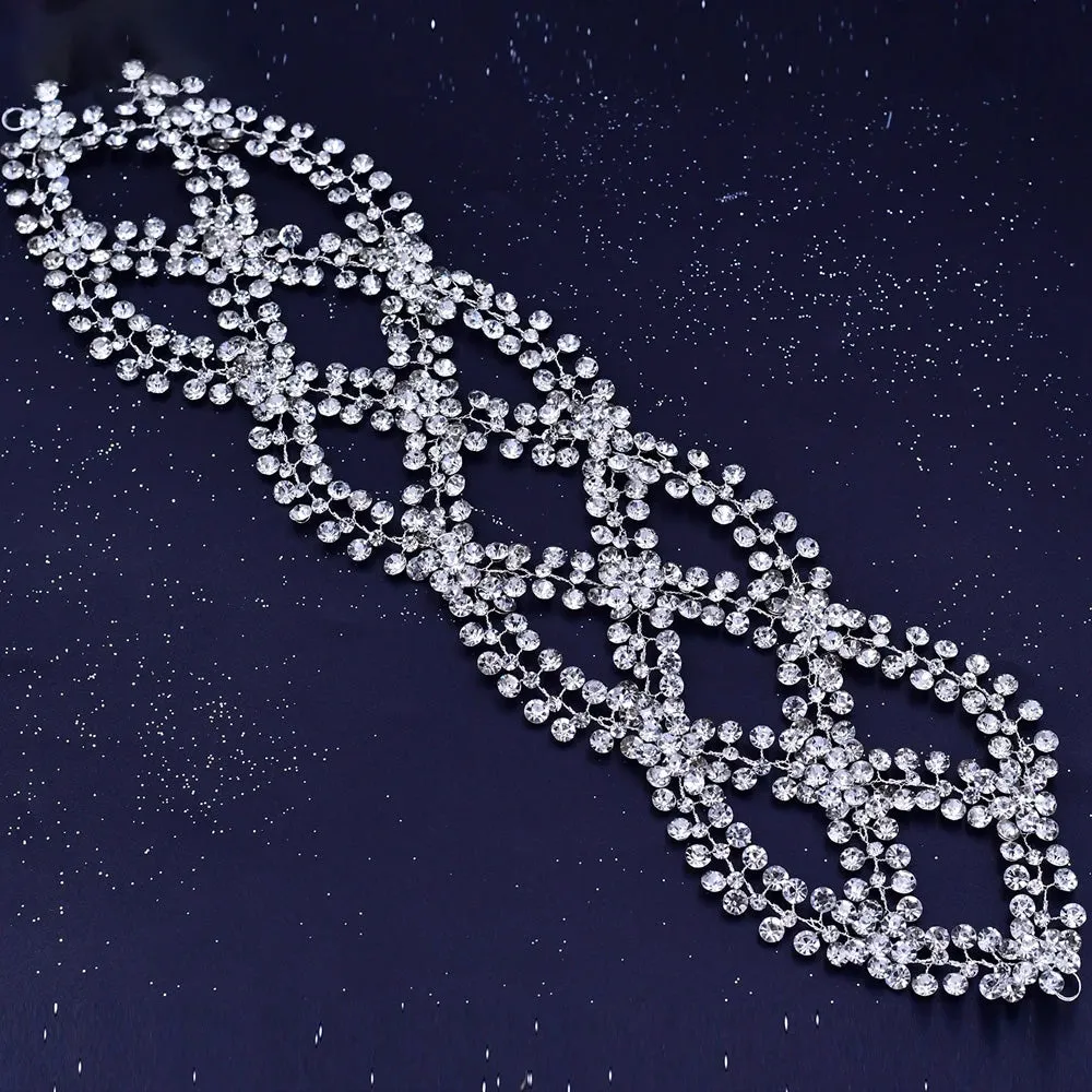 Sparkling Rhinestone Bridal Headband: Glamorous Crystal Forehead Chain