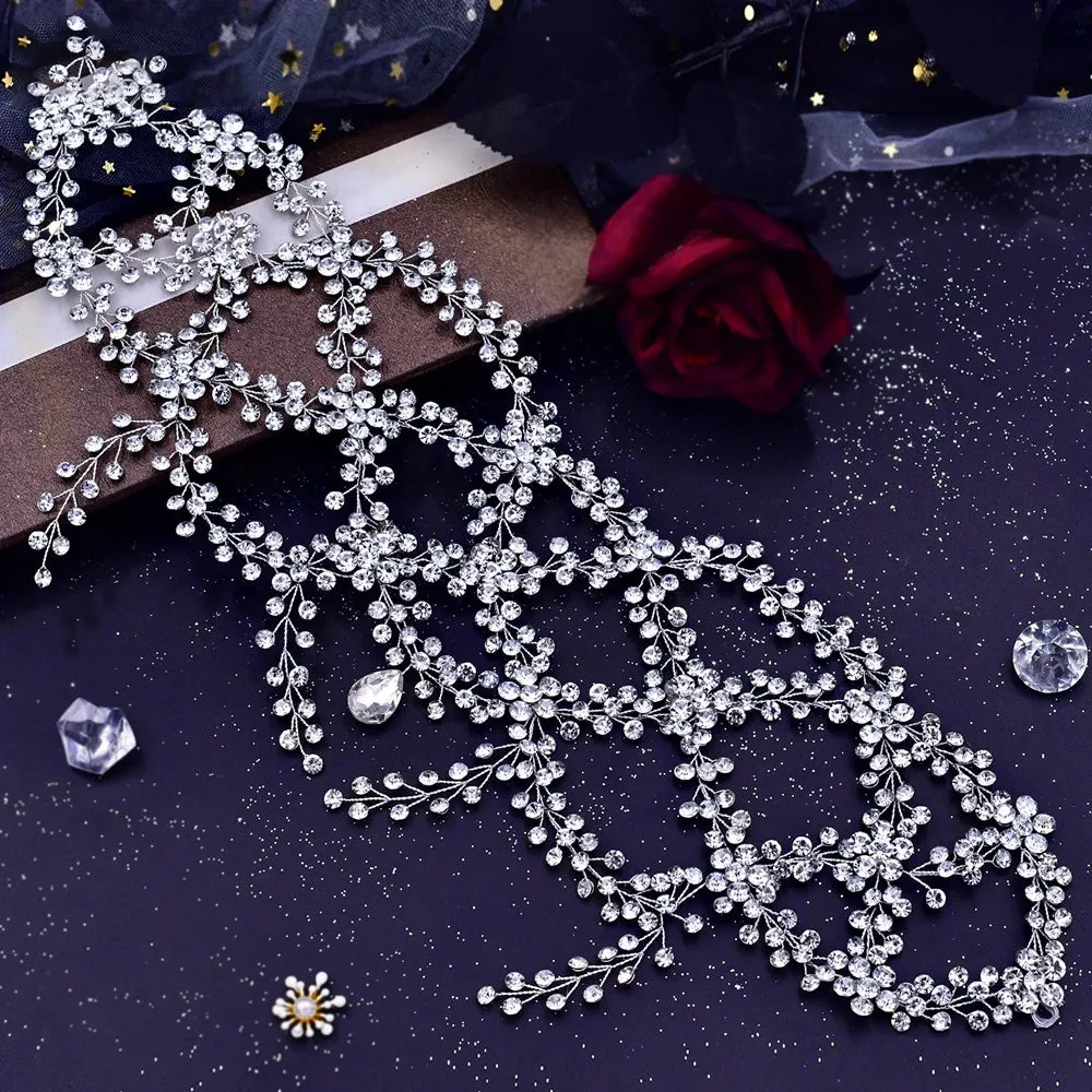 Sparkling Rhinestone Bridal Headband: Glamorous Crystal Forehead Chain