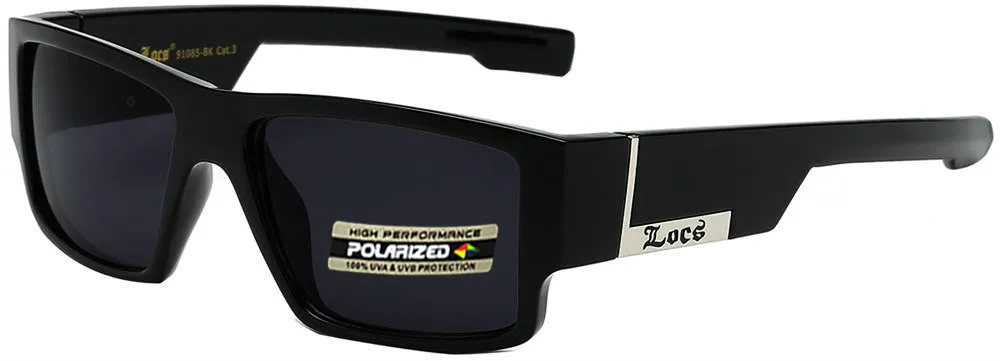 Square Wrap Polarized Locs Sunglasses With Logo