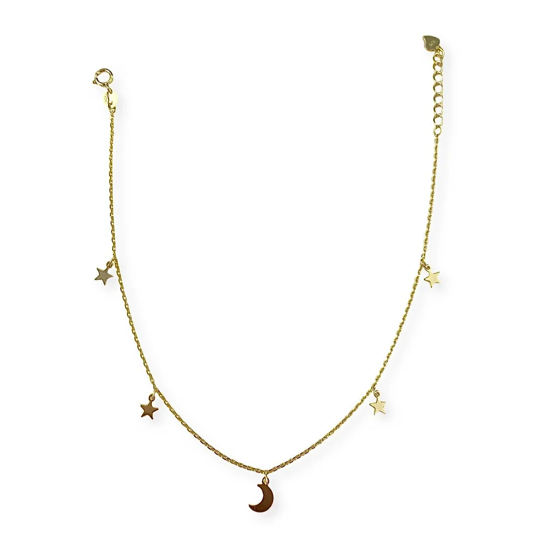 Star Moon Charm Anklet