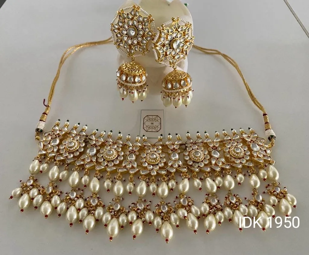 Sunehri kundan choker set pacchi kundan choker set