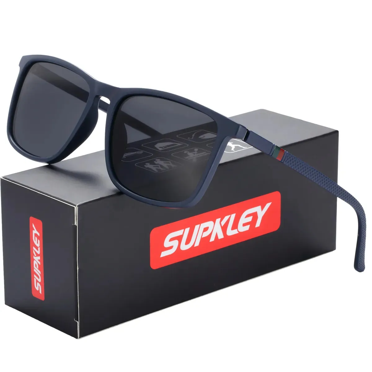 SUPKLEY Men's Polarized Sunglasses Driver Driving Fishing Sunglasses Outdoor Cycling Sports Glasses UV400 Eyewear Accessory