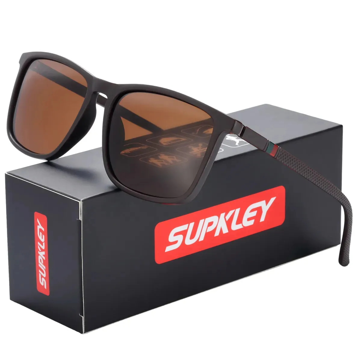 SUPKLEY Men's Polarized Sunglasses Driver Driving Fishing Sunglasses Outdoor Cycling Sports Glasses UV400 Eyewear Accessory