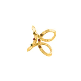 Tourmaline Infinity Ring in Gold