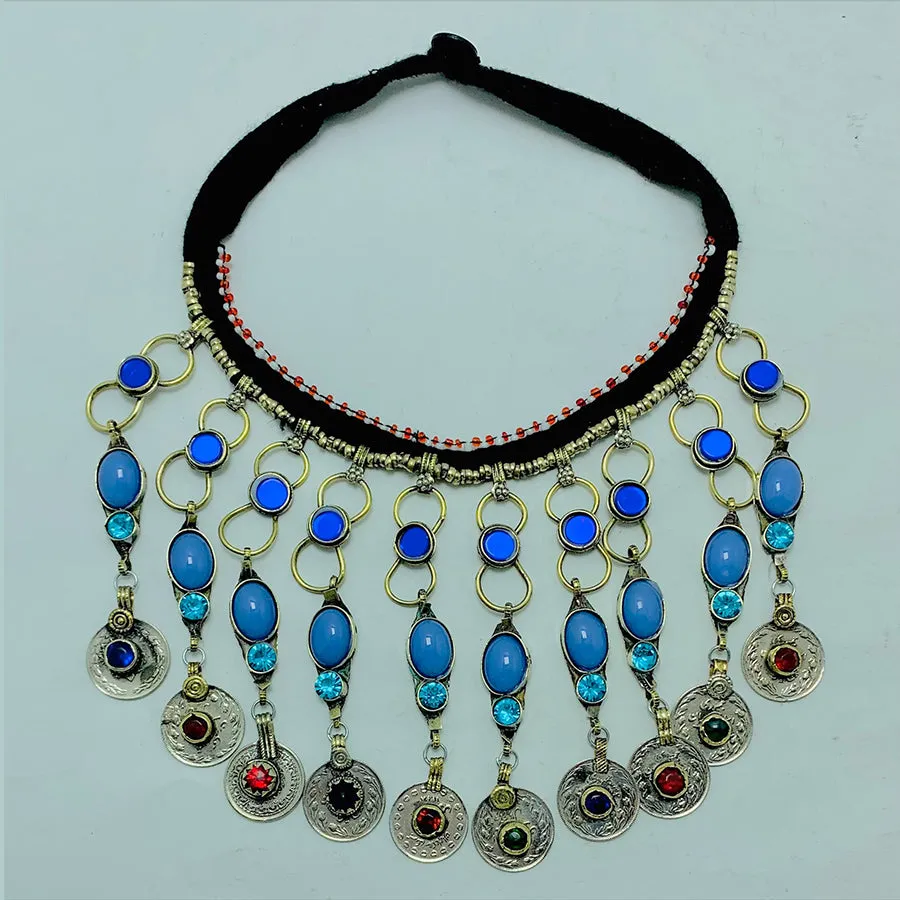 Tribal Dangling Coins Choker Necklace