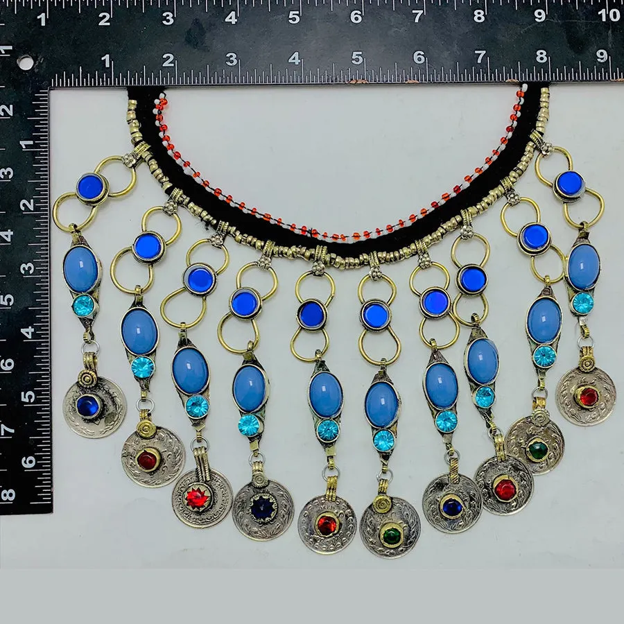 Tribal Dangling Coins Choker Necklace