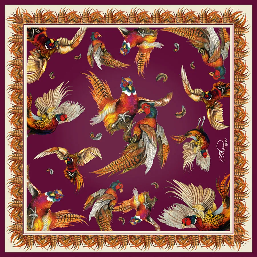 Turf War Mulberry Silk Pocket Square