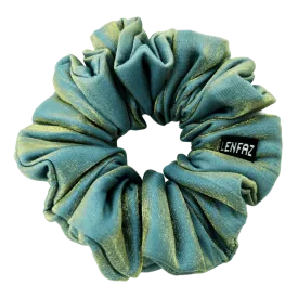 Two-Tone Teal Satin Silk Scrunchie