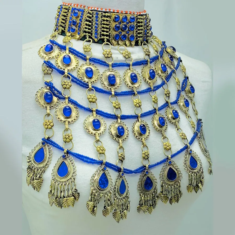 Unique Blue Stones Oversized Necklace